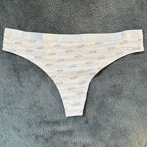 Teen/ Jr.’s Roxy Gray Logo Cotton Thong